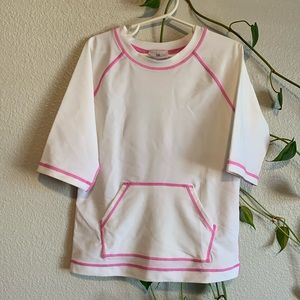NEW Hanna Andersson white pink swim beach water rashguard size 140 10-12